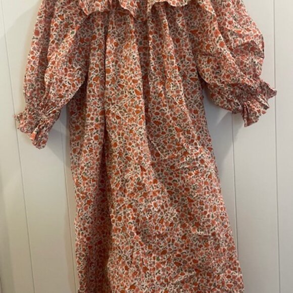 DÔEN Liberty Print Chime Ruffled Floral-Print Cotton Mini Dress, Size Small - Picture 2 of 5